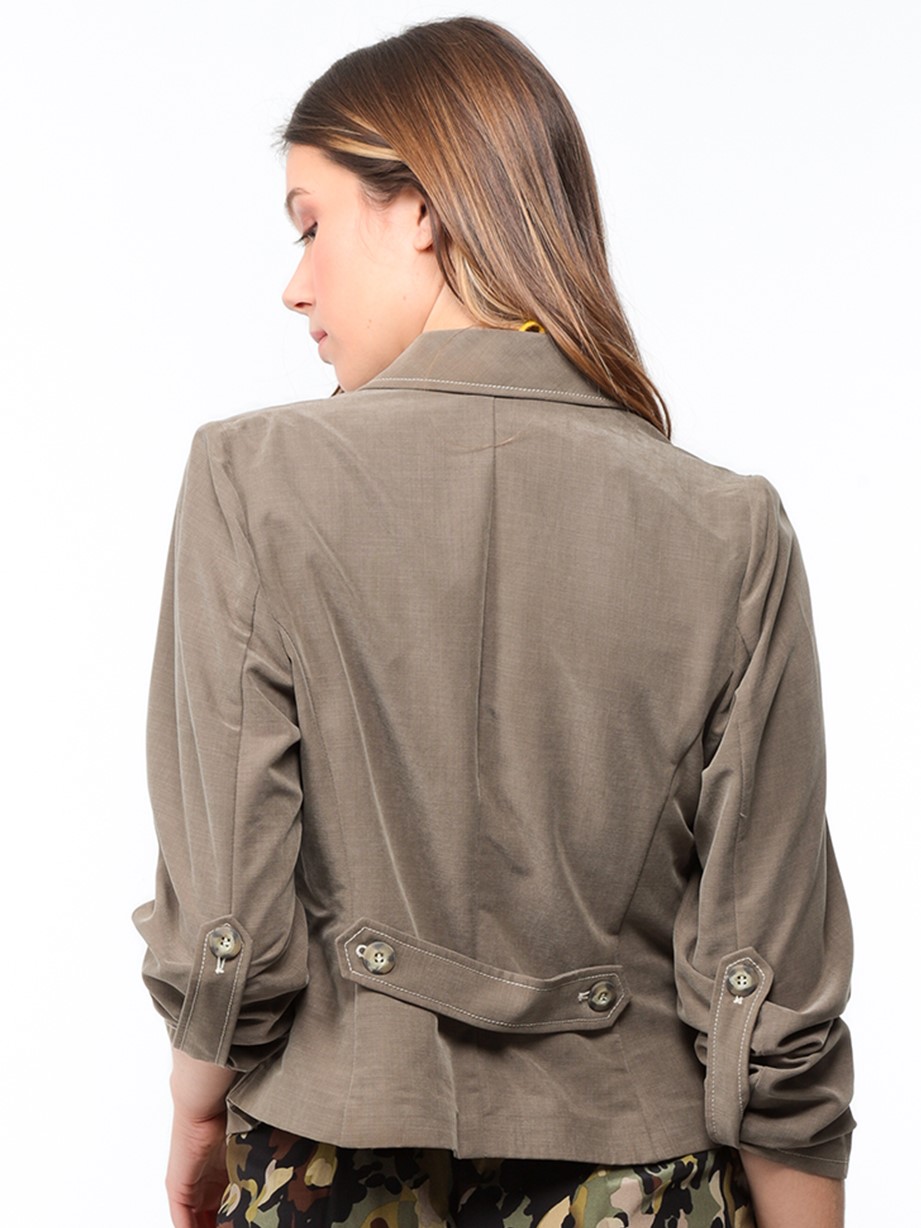 Casual chic stitched jacket in bronze cupro